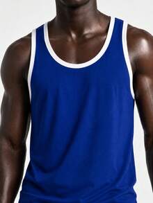 Rest Era 2026 Hot Selling Men's Seamless Minimalist Solid Color Comfortable High Cost-Effective High Quality Portable Undershirt, Single Pack - Blue - View 5