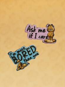 GARFIELD | SHEIN A Group Of New Creative Cartoon Pattern Brooches, IP Joint Design, Cute Personalized, Simple And Generous, Can Also Be Used As Accessories, Suitable For Various Parties, Concerts, Festivals, Exquisite Gifts - Multicolor - View 4