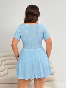 Solflare Plus Size Jumpsuits - Baby Blue - View 2