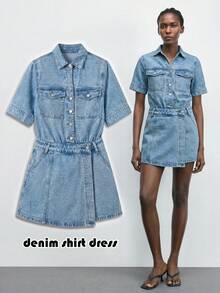 Maija Quần yếm & áo liền quần denim dành cho nữ - Màu xanh lam - Xem 4