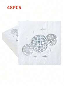 16 Pieces/Sets Of Disposable Napkins With Birthday Slogans, Simple Slogan Graphic Disposable Tissues For Birthday Parties And Christmas - Silver - View 8