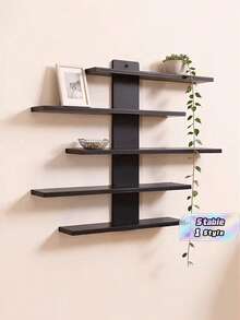 1 Kệ trang trí treo tường, giá đựng đồ treo tường đơn giản và hiện đại, thích hợp để đựng búp bê, tượng nhỏ, đồ chơi, v.v., hoàn hảo cho trang trí phòng ngủ. - màu đen - Xem 1