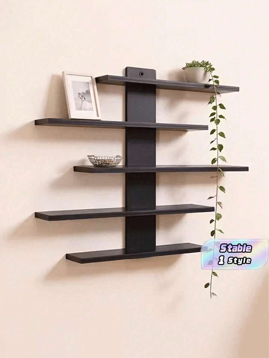 1 Kệ trang trí treo tường, giá đựng đồ treo tường đơn giản và hiện đại, thích hợp để đựng búp bê, tượng nhỏ, đồ chơi, v.v., hoàn hảo cho trang trí phòng ngủ. - màu đen - Xem 1