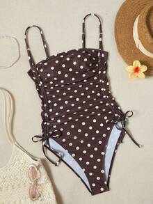 Swim Vcay 女款度假海灘派對印花布料連身泳衣海灘罩衫 - 棕色 - 查看 4