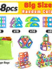 MINKOJA Large Magnetic Building Blocks - STEM Toys Construction Set, Includes DIY Magnets, Educational Magnets, Random Colors, Birthday Gift - Multicolor - View 4