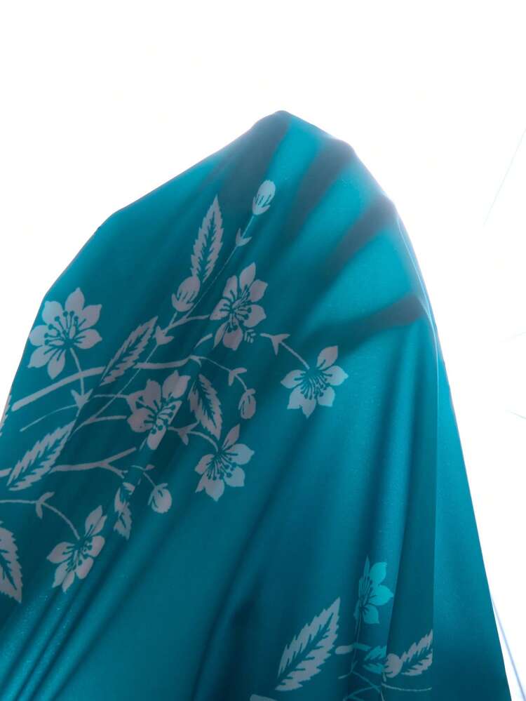 Plus Size Elegant Floral Print Notched Collar Ruffle Hem Blouse, Summer Summer Top Summer Outfit For Women Beach Outfit For Women