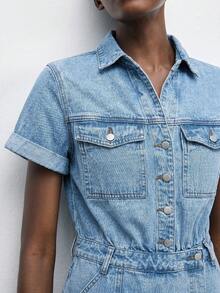 Maija Quần yếm & áo liền quần denim dành cho nữ - Màu xanh lam - Xem 5
