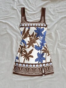 Vestido mini con escote en U y espalda descubierta para mujer, adecuado para el verano - Multicolor 2 - Ver 8