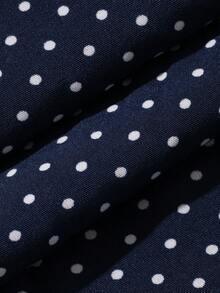 Mono de verano con estampado de lunares y volantes a la moda para mujer - Azul marino - Ver 6