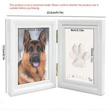 PETSIN 1件装木质宠物爪印相框套装，二合一粘土和无墨爪印纪念品，适用于猫狗，双面可折叠，方便取用，宠物爪印套装，适合爱宠人士、猫狗主人，是宠物离世慰问、生日、圣诞节等节日送礼的完美选择。 - 多色 - 查看 13