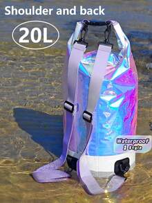 10L/20L Colorful Waterproof Dry Bag - Dual Handle/Shoulder Strap Design Swimming Gear Bag, Equipped With Multi-Functional Clip System - Backpack/Floating Style, Essential For Pool, Surfing, Kayaking, Beach & Sand Accessories - Multicolor - View 1