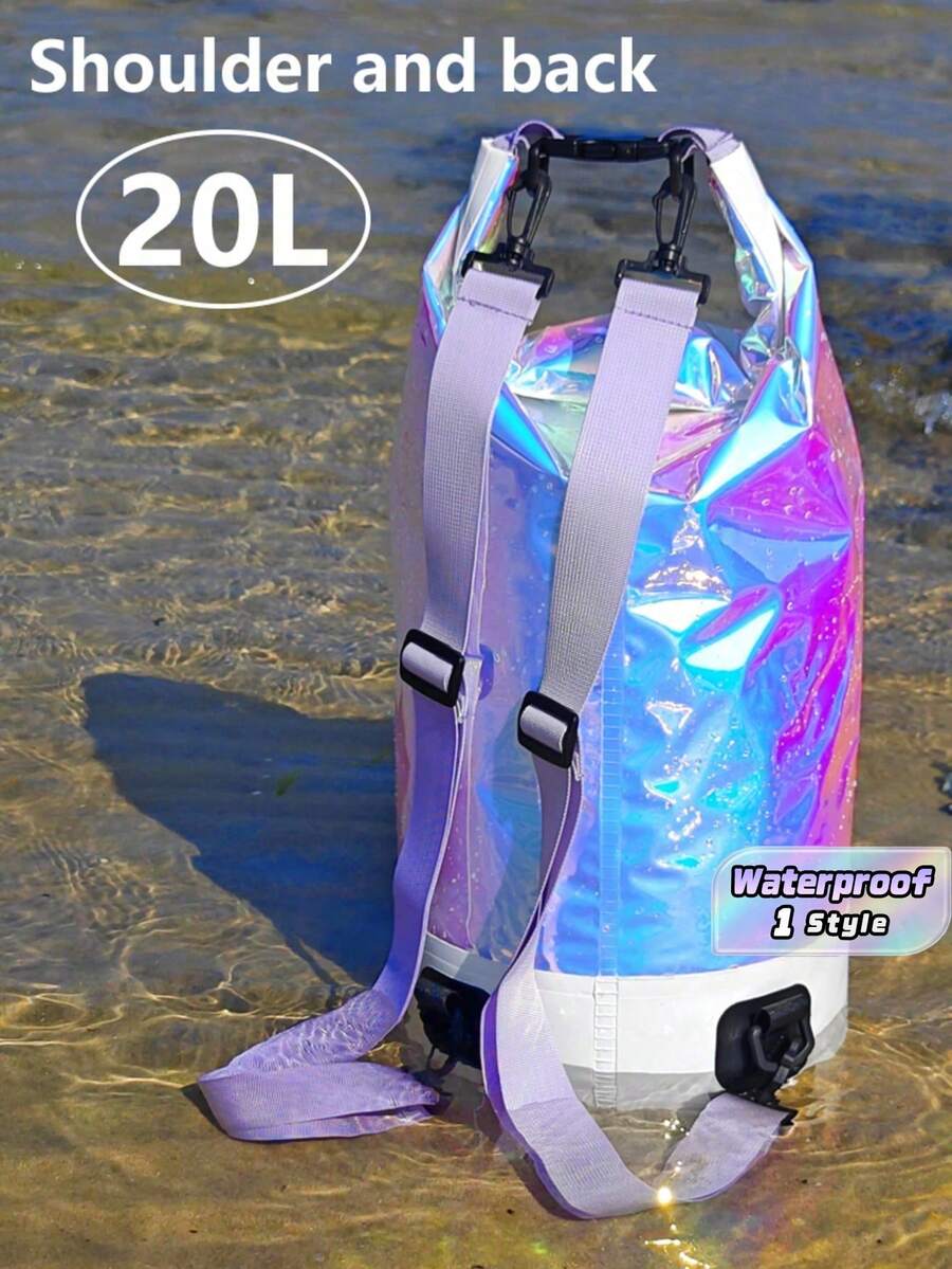 10L/20L Colorful Waterproof Dry Bag - Dual Handle/Shoulder Strap Design Swimming Gear Bag, Equipped With Multi-Functional Clip System - Backpack/Floating Style, Essential For Pool, Surfing, Kayaking, Beach & Sand Accessories - Multicolor - View 1