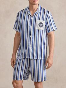 EverLounge 2026新款男士柔软舒适条纹长袖睡衣套装，四季皆居服 - 彩色 - 查看 4