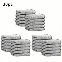 30 Pieces Thickened Double-Sided Metal Wire Cleaning Cloths, Kitchen Dish Washing Scrubbers For Pots, Pans & Daily Cleaning - Silver - View 4
