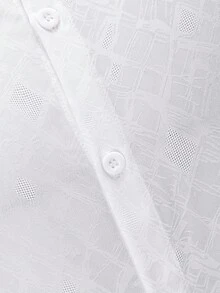 Manfinity Bizformal 男士长袖正装白衬衫，经典领，商务正装/男士优雅纽扣白衬衫，适合办公室及特殊场合/男士商务衬衫/男士商务休闲装/男士白衬衫/男士正装衬衫/男士纯色商务休闲长袖衬衫，男士长袖正装，男士经典正装，男士Polo衫，正式场合 - 白色 - 查看 6