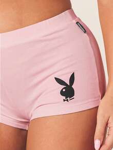 Missguided x Playboy Future Wag 口號短版上衣與屁股短褲套裝，Logo 印花粉色吊帶背心，節慶居家休閒風，2026 世界盃運動賽事街頭風球衣 - 粉色 - 查看 5