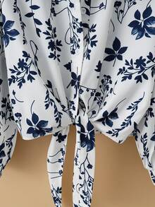 New Women's Casual Solid Color Chiffon Blouse With Short Batwing Sleeves - 藍色 - 查看 5