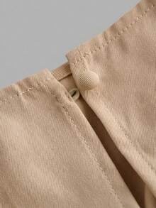 SHEIN Serisse Kids 少女優雅無袖繫帶連身褲 卡其色夏季派對穿搭 - 卡其色 - 查看 12
