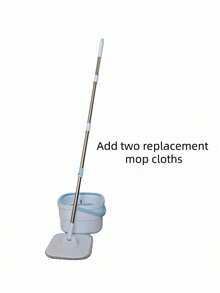 Cây lau nhà Blue White Spin Mop tự vắt, thiết kế hai buồng, làm sạch rảnh tay, hệ thống rửa sàn hiệu quả, tay cầm khô nhanh, thiết yếu cho việc vệ sinh nhà cửa - mặc định - Xem 16