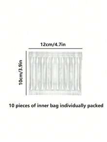 100pcs/Bag, Individually Wrapped, Travel Portable, Single Swab Is Portable To Carry, Double Headed Swab, One End Pointed And One End Rounded, Cleaning Make Up Remover Swab For Both Men And Women Accessories, Face Towel, Cotton Buds - White - View 4