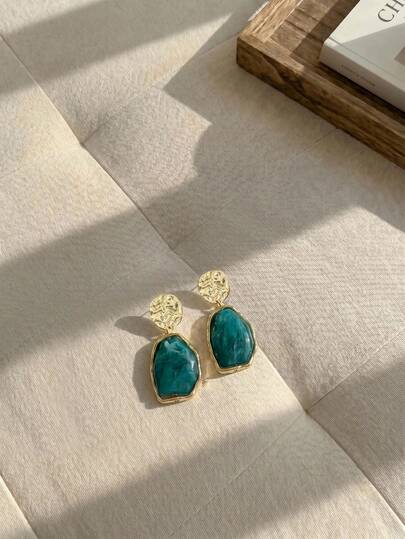 Resyla 1 Cặp bông tai nhựa cao cấp phong cách Boho Chic cổ điển đa năng, thiết kế tối giản
