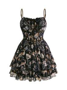ROMWE Fairycore Retro Pilz Fairy-Core Unterkleid in Große Größen für Frauen - Verschiedenfarbig - Übersicht 6