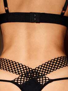 Bella Beso 3packs Leopard Print Hollow Out Sexy Thongs - Multicolor - View 3