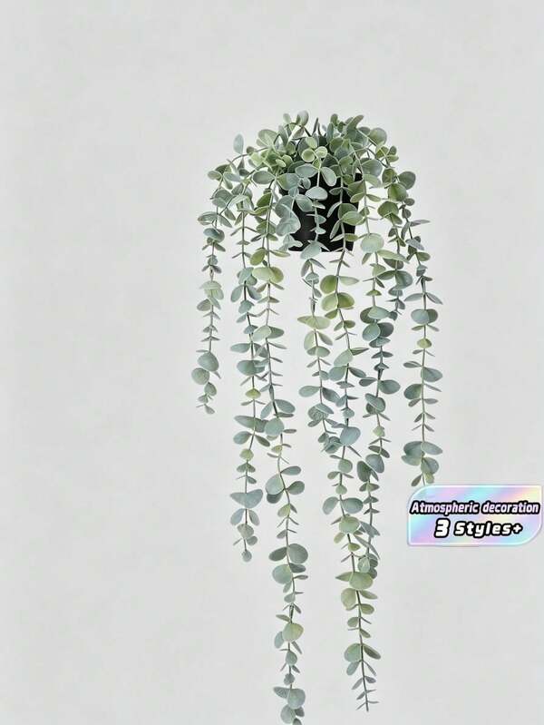 SHEIN 1pc Artificial Hanging Plants Fake Eucalyptus Potted Plant Hanging Plant For Wall Room Home Indoor Outdoor Shelf Decoration