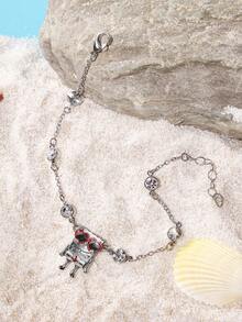 SpongeBob SquarePants | SHEIN New Creative Cartoon Underwater Animal Pattern Pendant Bracelet, IP Joint Design, Cute Personalized, Simple And Generous, Can Also Be Used As Accessories, Suitable For Various Parties, Concerts, Festivals, Exquisite Gifts - Platinum - View 2