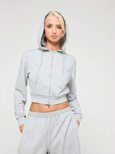 COUREZ Áo hoodie dáng ngắn có khóa kéo/Trang phục mùa hè phong cách Y2K cho nữ, áo nỉ xám, trang phục đi chơi, áo dài tay, trang phục thường ngày, áo kẻ sọc, áo dễ thương, trang phục dự tiệc, áo lễ hội, quần áo mùa hè, trang phục lễ hội, trang phục mùa xuân cho nữ.
