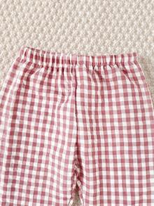 Cozy Pixies Set 2 Potong untuk Bayi Perempuan: Kardigan Lengan Panjang dengan Kerah dan Celana Panjang Pinggang Elastis Motif Beruang Kartun - Dusty Pink - View 6
