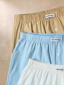 Bộ 3 quần chinos nam EverLounge kiểu Anh cơ bản, thoải mái, màu trắng, kaki, xanh nhạt. - Nhiều màu - Xem 3