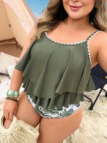Swim Lushoire 2026 Spring/Summer Plus Size Swimwear Set Vacation - Multicolor - View 3