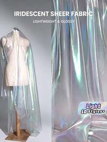 1 tấm vải laser Symphony 150*100cm, sợi thủy tinh, vải phẳng nhiều màu sắc, vải lưới lụa sáng màu, sợi trang trí, trang phục sân khấu, trang phục biểu diễn, vải lưới đổi màu dần dần, váy, đầm, trang phục tự làm, trang phục hóa trang, nền trong suốt, vải sợi Eugen, trang trí đám cưới. - Nhiều màu - Xem 1