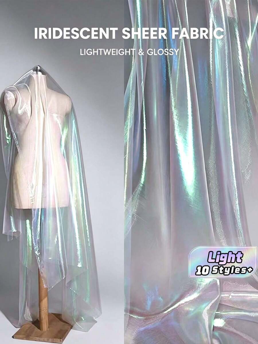 1 tấm vải laser Symphony 150*100cm, sợi thủy tinh, vải phẳng nhiều màu sắc, vải lưới lụa sáng màu, sợi trang trí, trang phục sân khấu, trang phục biểu diễn, vải lưới đổi màu dần dần, váy, đầm, trang phục tự làm, trang phục hóa trang, nền trong suốt, vải sợi Eugen, trang trí đám cưới. - Nhiều màu - Xem 1