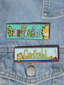 GARFIELD | SHEIN A Group Of New Creative Cartoon Pattern Brooches, IP Joint Design, Cute Personality, Simple And Generous, Can Also Be Used As Accessories, Suitable Fo - Multicolor - View 1