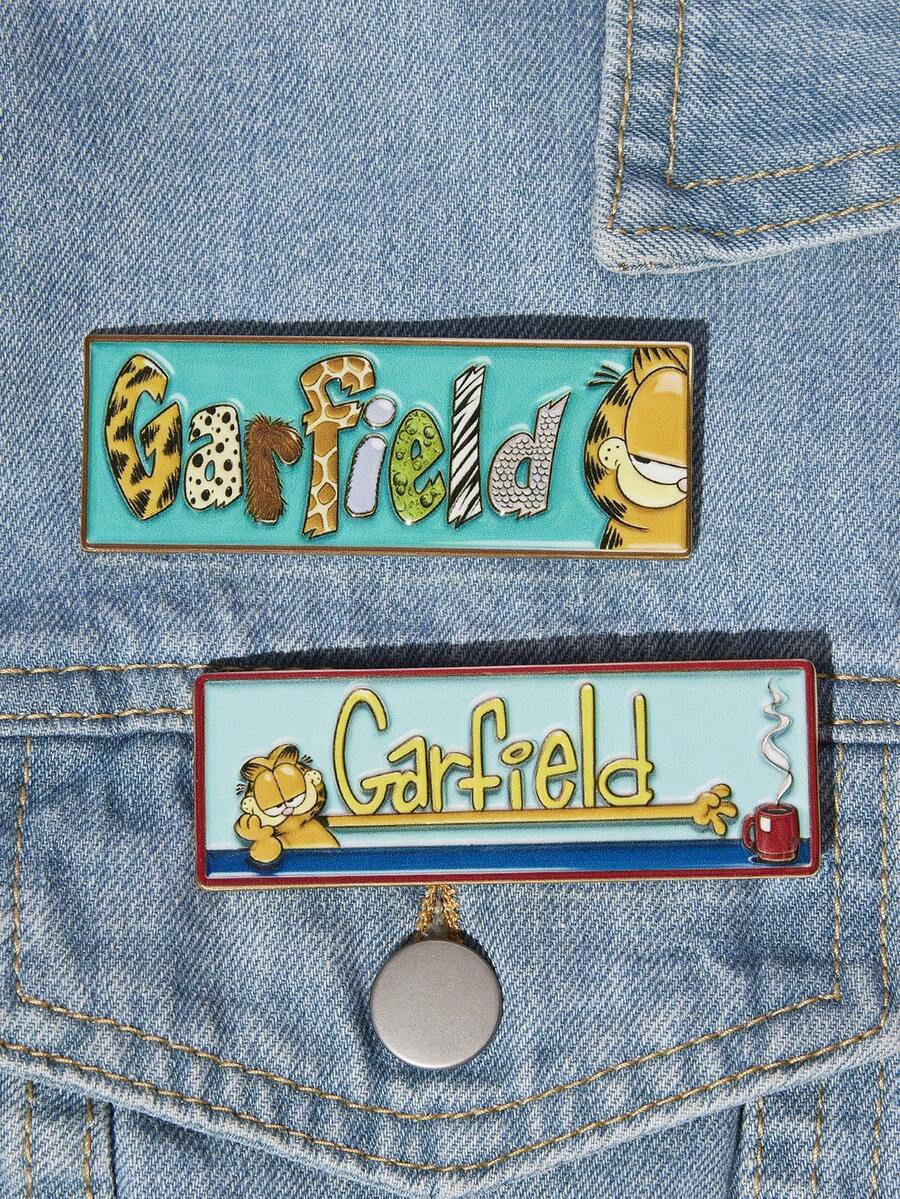 GARFIELD | SHEIN A Group Of New Creative Cartoon Pattern Brooches, IP Joint Design, Cute Personality, Simple And Generous, Can Also Be Used As Accessories, Suitable Fo - Multicolor - View 1