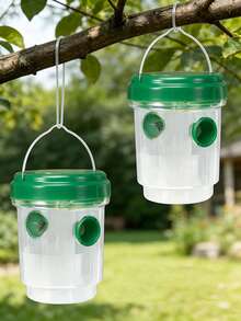 1/2/3pcs Round PP Wasp Trap, Outdoor Hanging Bee Trap Box, Reusable Insect Trap, Plastic Materials, Bees And Wasps To Deter Killers - A - View 12