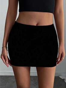 INAWLY Women's Sexy Mini Skirt, Spring/Summer - Black - View 3