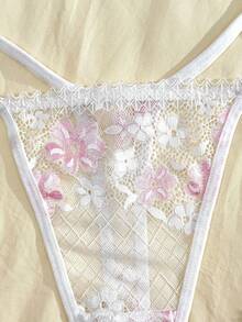 Eraneu Quần lọt khe nữ G-string ren hoa thời trang, xuyên thấu, gợi cảm. - trắng - Xem 4