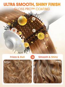 SHEGLAM HAIR Travel Buddy Mini Hot Air Brush,Hair Blow Dryer Brush,Redefine Frizzy Styles,35000RPM Motor Speed & 2 Adjustable Temps,Adds Shine,Volume & Fullness For Smooth,Anti-Frizz Straight,Curl & Blowout Styles-EU Plug Gift Pink Makeup Beach Festivals Hair Care Y2K Vacation Summer Hair Accerssories Back To School Home - Silver - View 6