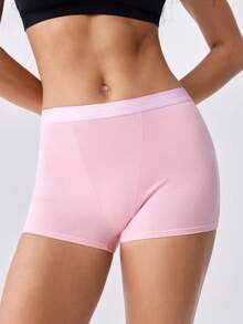 Loungeista 6pcs Letter Waistband Solid Color Comfortable Cotton Sport Panties For Women - Multicolor - View 13