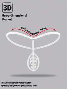 DrisQ DrisQ 1pc Fashionable Alluring Red U-Pouch Vibrant Unique Mid-Waist Sexy Men's Briefs - White - View 2
