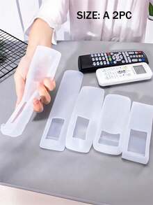 1pc Silicone Remote Control Protective Cover Set(4pcs), Waterproof And Dustproof, Anti-Drop, Suitable For Tv, Air Conditioner Remote Control, Home, Hotel And Office Use. For School,Office,Household,Travel,Bag,Organizer,Storage, Back To School Supplies - White - View 10