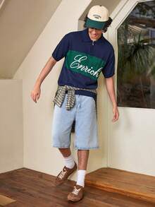 Whitmere Men's Retro American Street Skateboard Denim Shorts, Loose Fit Bermuda Shorts - Light Wash - View 3