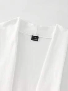 SHEIN LUNE CURVE Elegantes, lässiges weißes T-Shirt mit gekreuztem Ausschnitt in großen Größen für Damen, weiße Bluse, Partykleid, Frühlings-/Sommertop, Strandoutfit, elegantes Partytop, lässiges Top, Top für Hochzeitsgäste, luxuriöses Abendkleid, Urlaubsoutfit, Top für den Schulabschluss, Top für Geburtstage, Sommerurlaubsoutfit, Business-Kleidung - Weiss - Übersicht 7