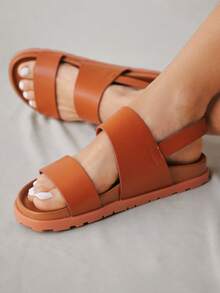 HighSole 全新夏季时尚百搭女士平底凉鞋 - 棕色 - 查看 5