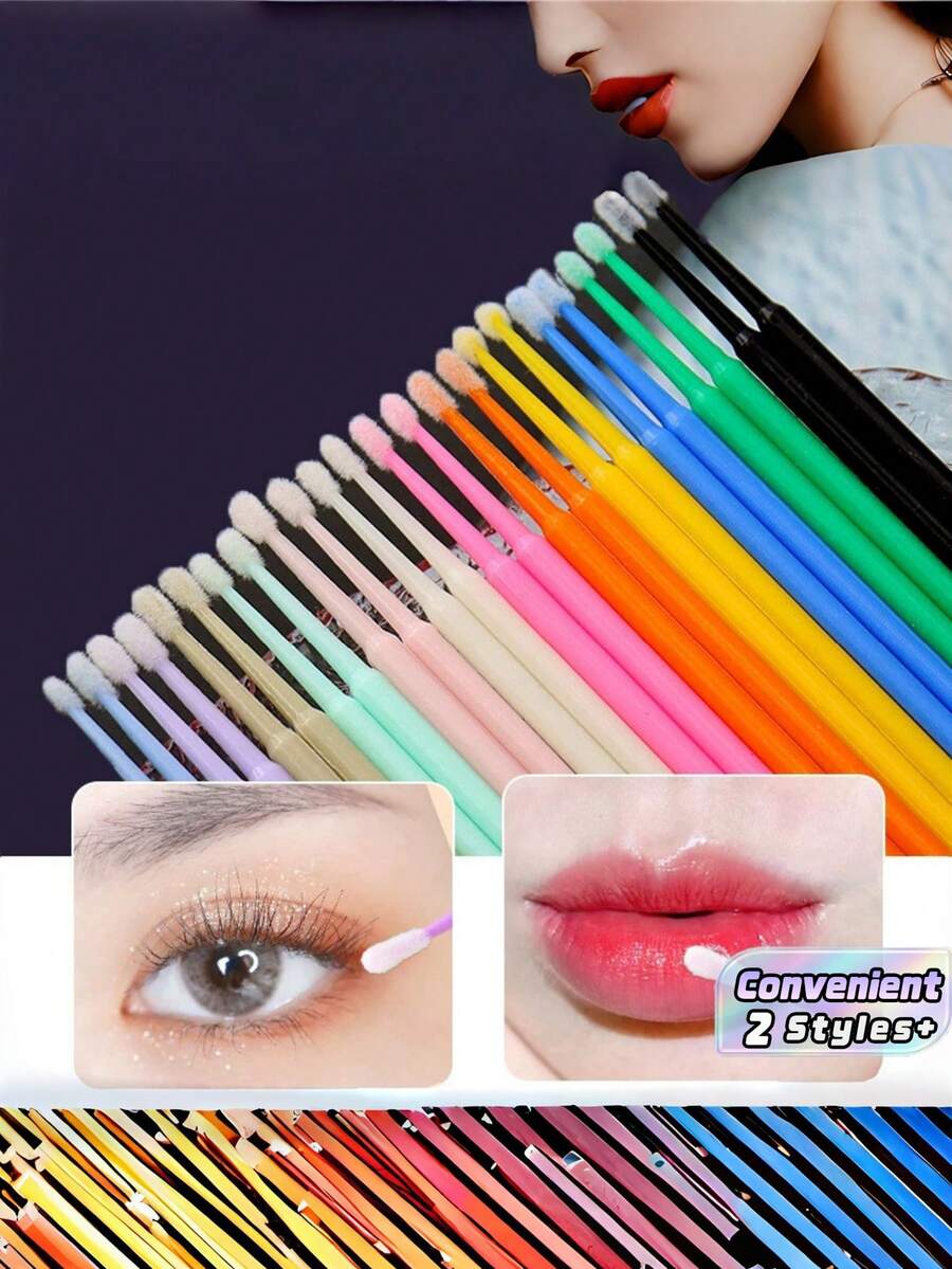 100pcs Nano Cleaning Swabs, Ultra Fine Makeup Remover Sticks For Eye Makeup, Contouring, Eyeliner, Lips And Skin Cleansing