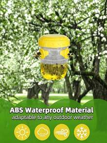 1/2/3pcs Round PP Wasp Trap, Outdoor Hanging Bee Trap Box, Reusable Insect Trap, Plastic Materials, Bees And Wasps To Deter Killers - A - View 9