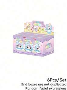 POKOJA LAND Blind Box (Non-Plush Filling), Suitable As Holiday Gift For Friends,6 Regular Editions + 1 Hidden Edition Dessert And Animal Headwear Themed Blind Box, Cute Cherry And Ice Cream Style Collectible Dolls, Mini Dolls With Gingerbread House And Candy Elements, Home Decorations, Display Accessories, Companion Items, Party Gifts, For Friends, Family, Collectors,Spring To Summer - Tide play blind box - View 13